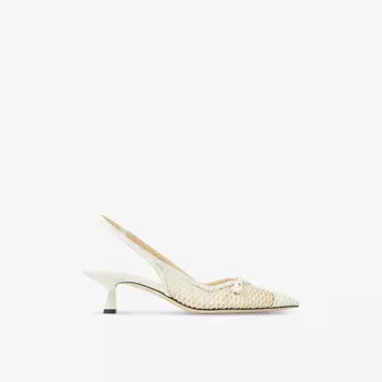 Туфли Amita 45 с острым носком и сетчатым каблуком Jimmy Choo, белый