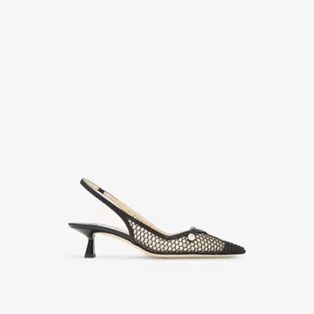 Туфли Amita 45 с острым носком и сетчатым каблуком Jimmy Choo, черный