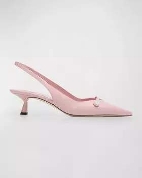 Туфли Amita с ремешком на пятке и жемчужным ремешком Jimmy Choo, цвет Rose