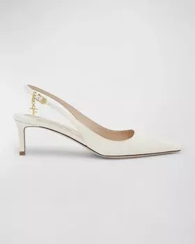 Туфли Angelina Charm из крокодиловой кожи с пяткой на пятке TOM FORD, цвет Cream