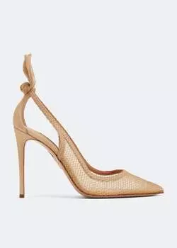Туфли Aquazzura Bow Tie 105, бежевый