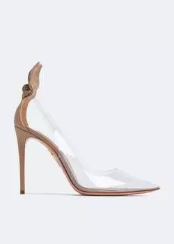 Туфли AQUAZZURA Bow Tie 105 pumps, бежевый