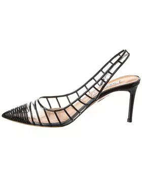 Туфли Aquazzura Call Me 75 с лакированной и виниловой пяткой, черный