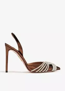 Туфли Aquazzura Gatsby Sling 105, коричневый