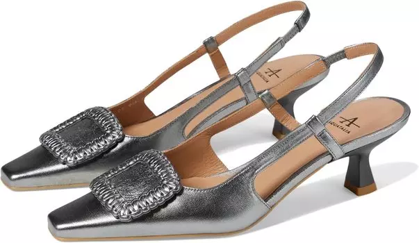 Туфли Arabella Metallic Leather Slingback Aquatalia, цвет Anthracite