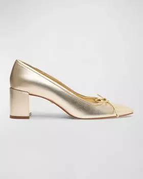 Туфли Arissa с квадратным носком и металлизированным бантом Schutz, цвет Gold