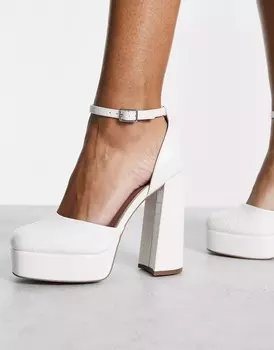 Туфли Asos Design Priority Platform High Heeled, белый