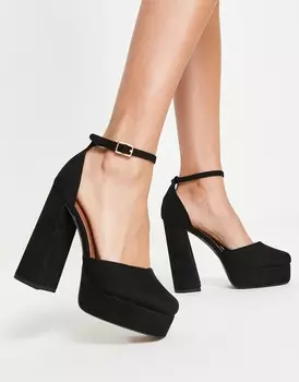 Туфли Asos Design Priority Platform High Heeled, черный
