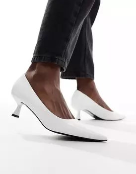 Туфли Asos Design Street Kitten Heeled, белый
