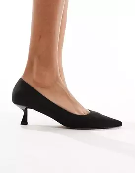 Туфли Asos Design Street Kitten Heeled, черный