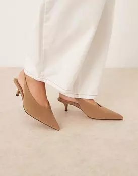 Туфли ASOS DESIGN Sydney на каблуке-рюмочке из серо-коричневой замши