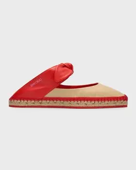 Туфли-эспадрильи Reka с завязками и бантом Jimmy Choo, цвет Paprika/Natural
