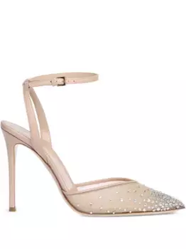 Туфли Avril с ремешком на щиколотке, украшенные кристаллами, 115 мм Ninalilou, нейтральный
