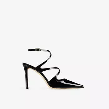 Туфли Azia 95 на лакированном каблуке с острым носком Jimmy Choo, черный