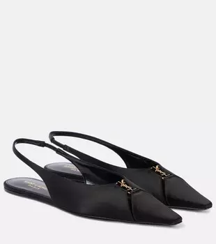 Туфли Babylone crpe с открытой пяткой Saint Laurent, черный