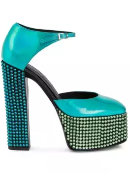 Туфли Bebe Strass 150 на платформе Giuseppe Zanotti, зеленый