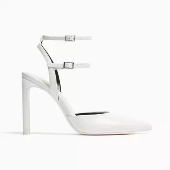 Туфли Bershka Heeled Slingback Strap, белый