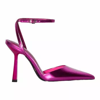 Туфли Bershka High-heel Metallic Slingback, розовый