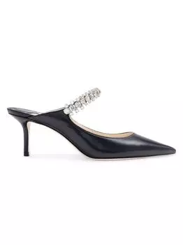 Туфли без задника Bing 65MM из лакированной кожи с украшением Jimmy Choo, черный