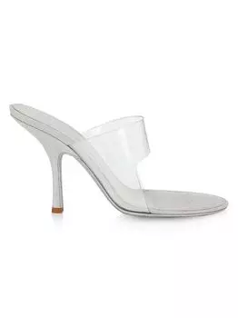 Туфли без задника Nudie 105MM с блестками Alexander Wang, серебряный