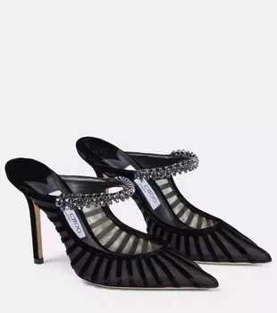 Туфли bing 100 с декорированной сеткой Jimmy Choo, черный