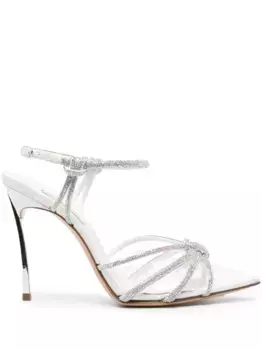 Туфли Blade C+C 100 со стразами Casadei, белый