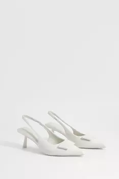 Туфли Boohoo с открытой пяткой, белый