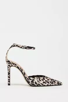 Туфли-босоножки с животным принтом ZARA, цвет Leopard
