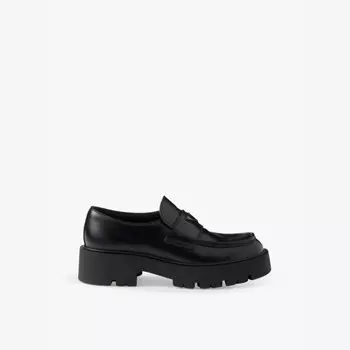 Туфли Brand-Plaque из матовой кожи Prada, черный