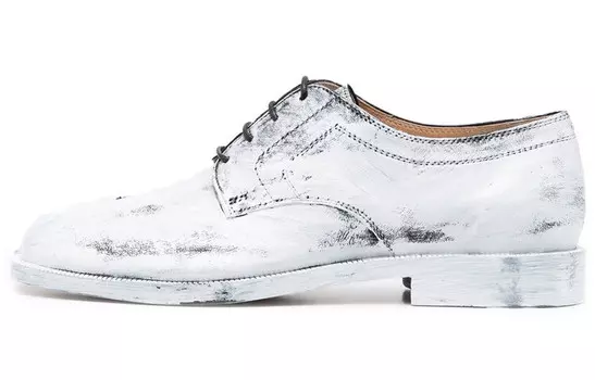 Туфли-броги кожаные Maison Margiela Tabi Bianchetto, белый / черный