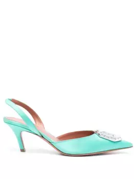 Туфли Camelia 60 с ремешком на пятке Amina Muaddi, зеленый