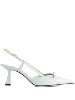 Туфли Camila из лакированной кожи с открытой пяткой, 65 мм JIMMY CHOO, зеленый