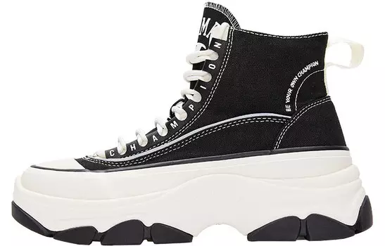 Туфли Campus Canvas женские высокие черные/белые Champion