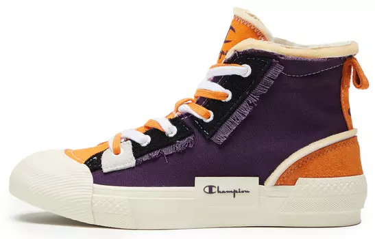 Туфли Campus Canvas женские высокие фиолетовые/оранжевые Champion