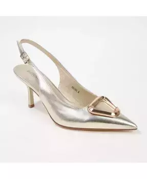 Туфли Ceira на шпильке с ремешком и металлизированными деталями BERNESS, золотой