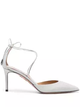 Туфли Cherry 75 с блестками Aquazzura, серебяный