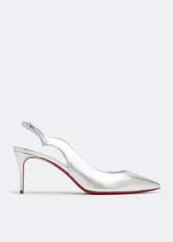 Туфли Christian Louboutin Hot Chick 70 Sling, серебряный