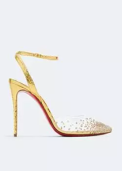 Туфли CHRISTIAN LOUBOUTIN Spikaqueen 100 pumps, золотой
