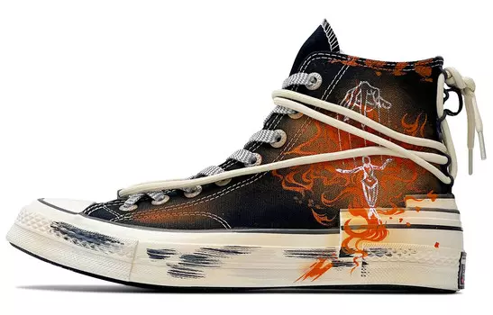 Туфли Chunck 70 Canvas унисекс с высоким верхом, черные/белые Converse