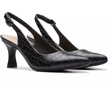 Туфли Clarks Kataleyna Step, цвет Black Croc Print Leather