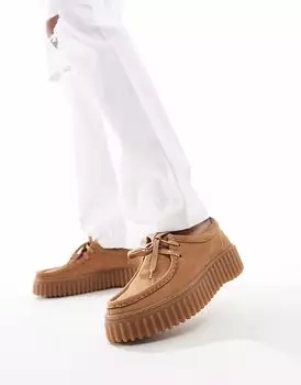 Туфли Clarks Suede Torhill Bee коричневого цвета