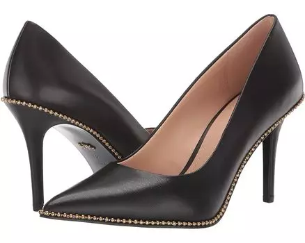 Туфли COACH 85 mm Waverly Pump with Beadchain, цвет Black Leather