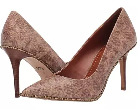 Туфли COACH 85 mm Waverly Pump with Beadchain, цвет Tan Coated Canvas