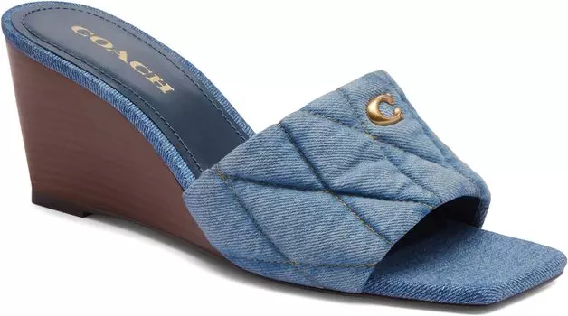 Туфли COACH Emma Quilted Denim Wedge, цвет Indigo Denim