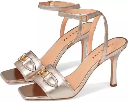 Туфли COACH Kyra Metallic Leather Sandal, цвет Platinum Champagne
