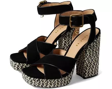 Туфли COACH Nelly Suede Sandal, черный