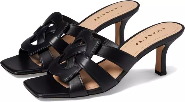 Туфли COACH Tillie Leather Sandal, черный