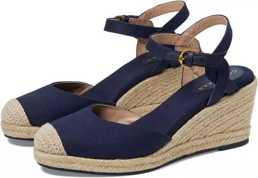 Туфли Cole Haan Cloudfeel Espadrille Wedge 80 mm II, цвет Navy Blazer Linen/Natural Jute