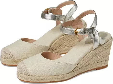 Туфли Cole Haan Cloudfeel Espadrille Wedge 80 mm II, цвет Natural Linen/Soft Gold Leather