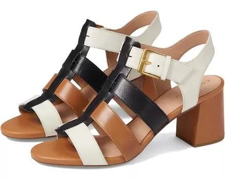 Туфли Cole Haan Josie Fisherman Sandal 65 mm, цвет Black/Ivory/Pecan Leather